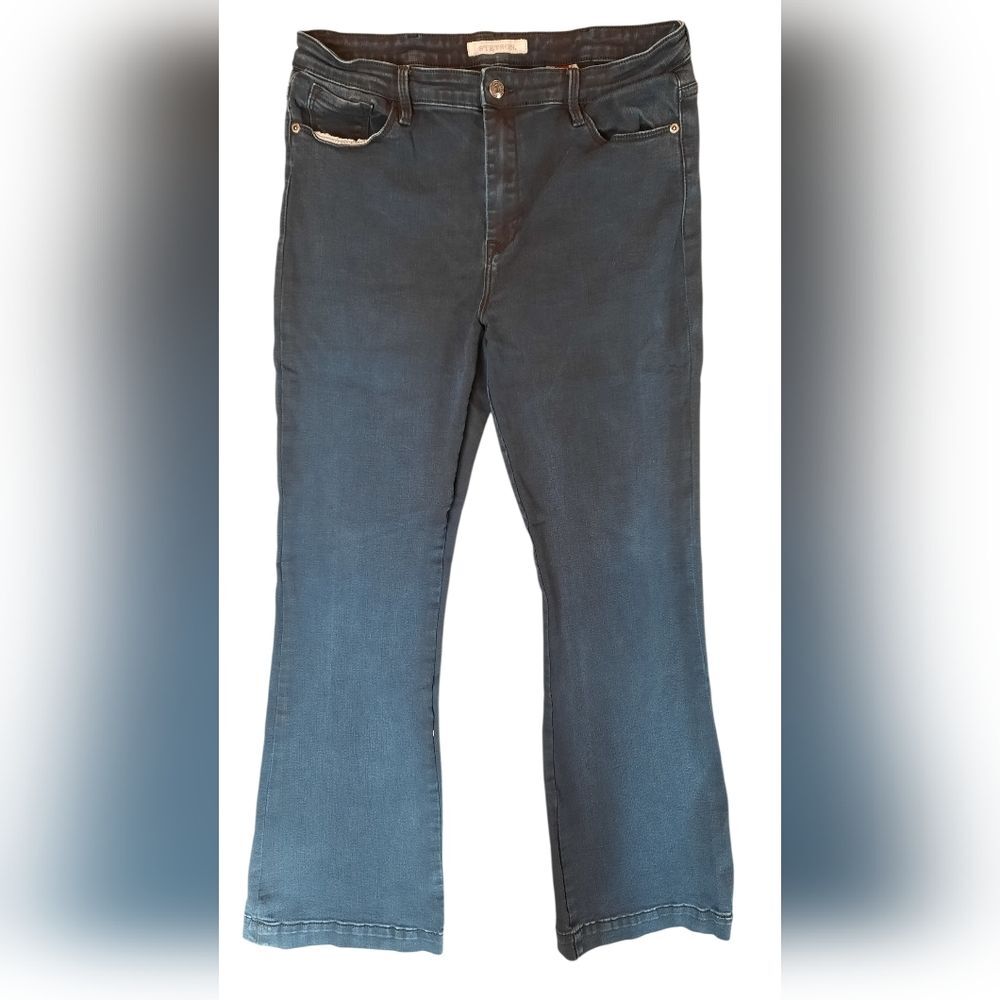 Stetson Jeans Womans 16 Tall Blue High Rise Flare Denim Preppy Western Hippie